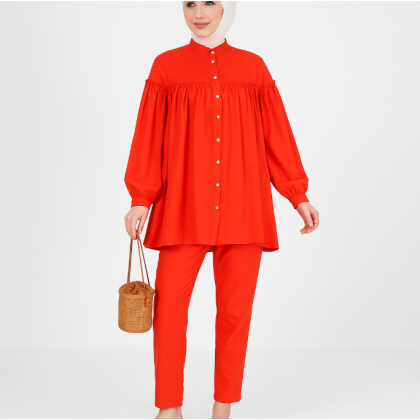 طقم خريفي رسمي لون برتقالي