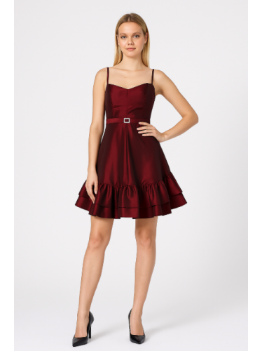 فستان قصير لون عنابي