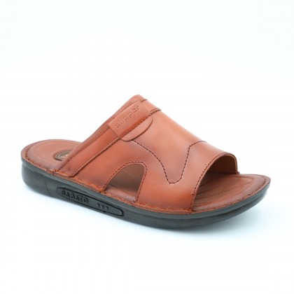 شبشب جلد طبيعي من SABATO للرجال لون عسلي