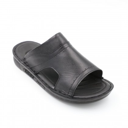 شبشب جلد طبيعي من SABATO للرجال لون أسود