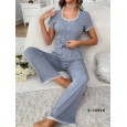 بيجامة صيفية للنساء قطعتين لون سكني