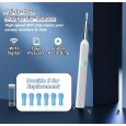 مزيل شمع الأذن اللاسلكي منظار الأذن مع إضاءة LED ذات كاميرا صغيرة مع عدة رؤوس -يعمل بالشحن ويمكن تنظيفه بالماء 