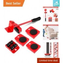 Easy Move Tool For Moving Your Furniture-مجموعة ادوات متحركة سهلة النقل من 5 قطع، نظام نقل ورفع الاثاث الثقيل