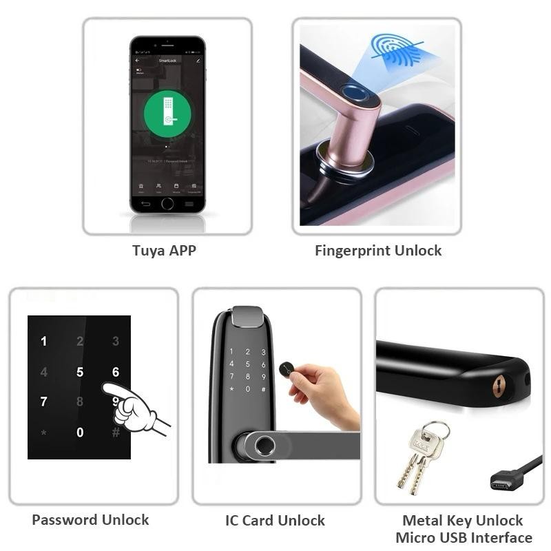 Deadbolt digital fingerprint door lock- قفل باب ذكي يعمل باللمس