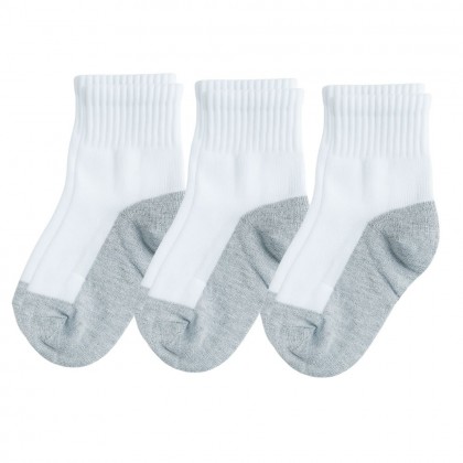 جرابات ولادي لون أبيض ورمادي ( 4-7 سنين ) 3 أزواج