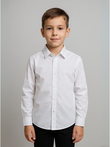 قميص أبيض سادة ولادي