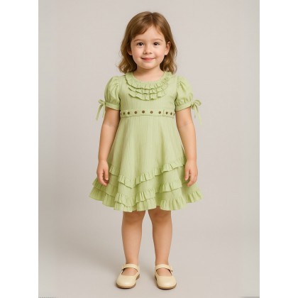 فستان بناتي لون أخضر