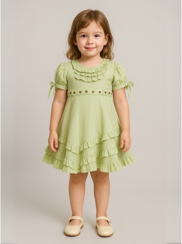فستان بناتي لون أخضر
