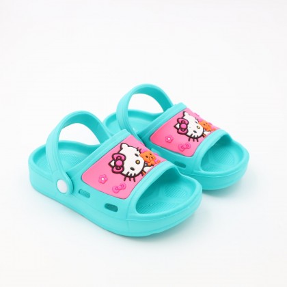 حذاء بتصميم هالو كيتي للأطفال لون تركواز اخضر