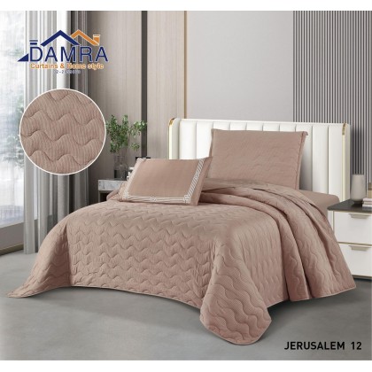 طقم لحاف صيفي (4 قطع) حجم مفرد من ضمرة JERUSALEM 12 لون عسلي