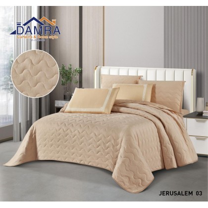 طقم لحاف صيفي (6 قطع) حجم مزوج من ضمرة JERUSALEM 03 لون بيج