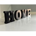 ديكور خشب بتصميم كلمة Home لون أسود أبعاد الحرف 7 *7 سم