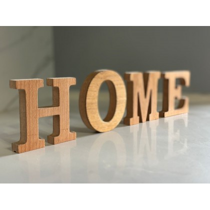 ديكور خشب بتصميم كلمة Home أبعاد الحرف 9 *9 سم