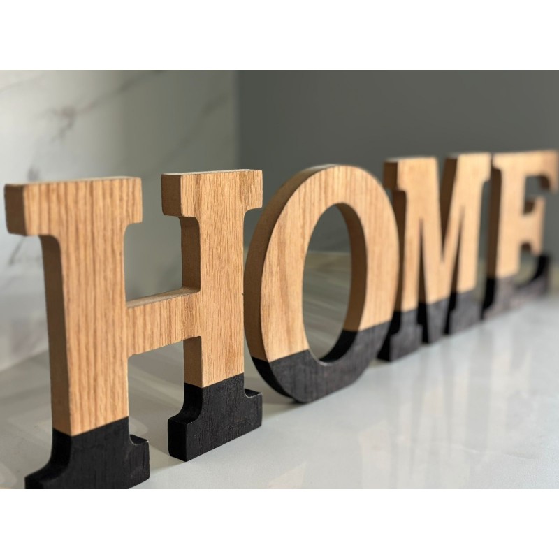 ديكور خشب بتصميم كلمة Home أبعاد الحرف 17 *17 سم