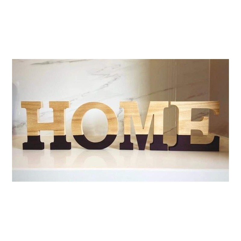 ديكور خشب بتصميم كلمة Home أبعاد الحرف 17 *17 سم