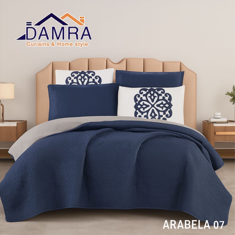 طقم لحاف صيفي (6 قطع) حجم مزوج من ضمرة ARABELA 07 لون كحلي