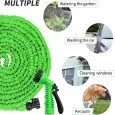 Expandable Five Meters Water Hose 30m-خرطوم ماء قابل للتمدد مزود بفوهة ضخ الماء  لون أخضر
