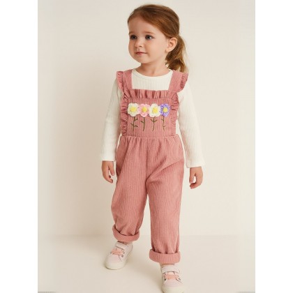 طقم افرهول مع بلوزة كم بناتي لون موف وأبيض