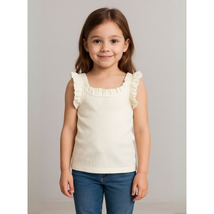 بلوزة كت بناتي لون أبيض