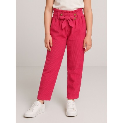 بنطلون مخمل بناتي خصر مطاطي لون فوشي