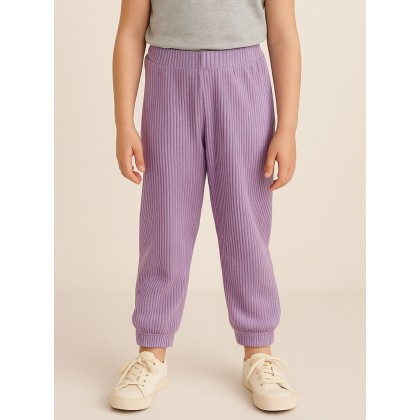 بنطلون مخمل بناتي خصر مطاطي لون بنفسجي