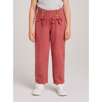 بنطلون مخمل بناتي خصر مطاطي لون زهري