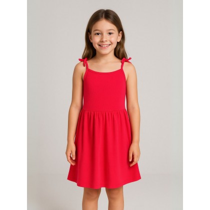 فستان حفر بناتي لون فوشي