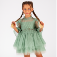 فستان للأطفال لون أخضر