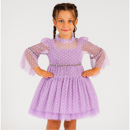 فستان للأطفال لون بنفسجي