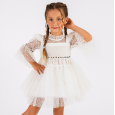 فستان للأطفال لون أبيض