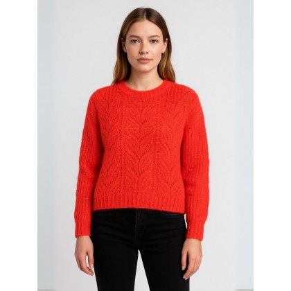 بلوزة صوف للنساء لون أحمر