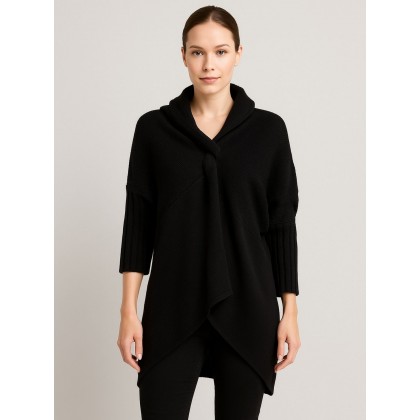 بلوزة صوف للنساء لون أسود