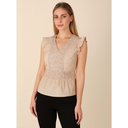 بلوزة للنساء لون بيج