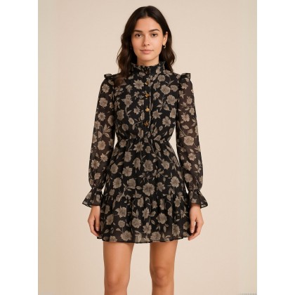 فستان صيفي للنساء لون أسود مورد