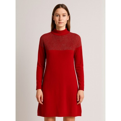 بلوزة شتوية طويلة للنساء لون أحمر