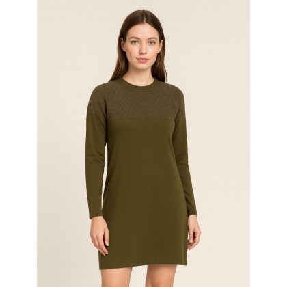 بلوزة صوف للنساء لون زيتي