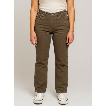 بنطال كتان للنساء لون بني