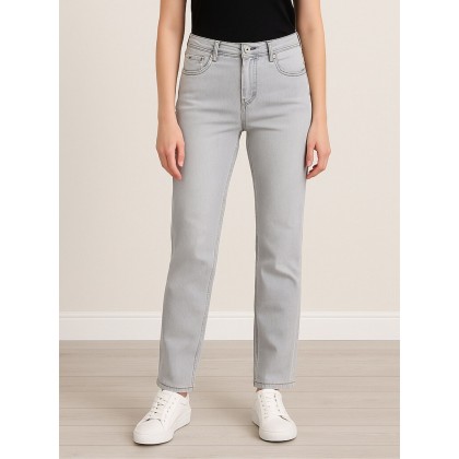 بنطال جينز للنساء لون رمادي فاتح