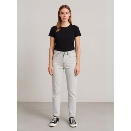 بنطال جينز للنساء لون رمادي فاتح