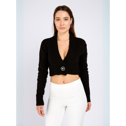 جاكيت صوف قصير لون أسود