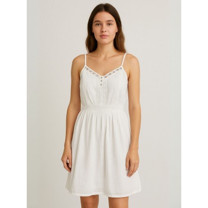 فستان قصير للنساء لون أبيض