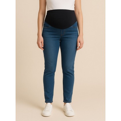 بنطال جينز للحوامل لون أزرق غامق