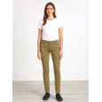 بنطال كتان للنساء لون زيتي