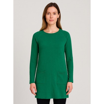 بلوزة صوف طويلة للنساء لون أخضر