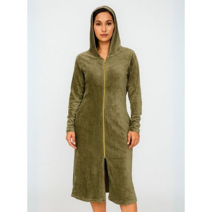 جاكيت شتوي للنساء لون زيتي