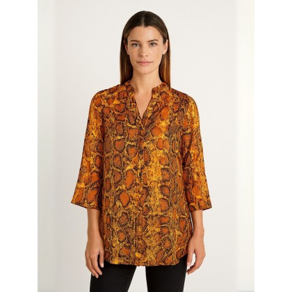 قميص للنساء لون برتقالي و أصفر