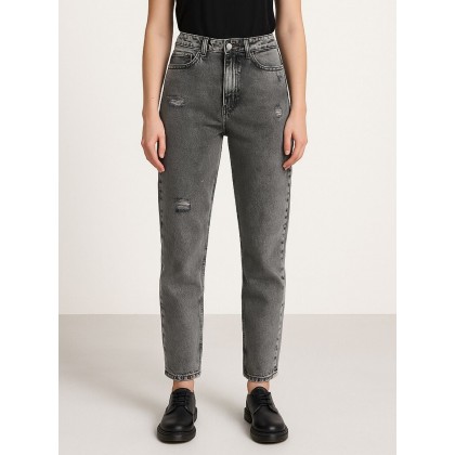 بنطال جينز للنساء لون رمادي