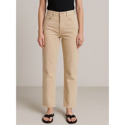 بنطال كتان للنساء لون بيج