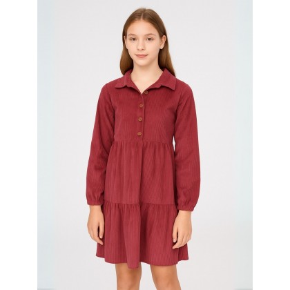 فستان مخمل قصير لون كرميدي