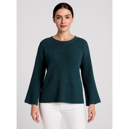 بلوزة صوف للنساء لون تركوازي